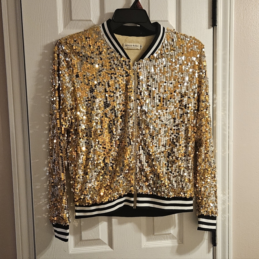 Gold and Silver Sequin Women's Jacket